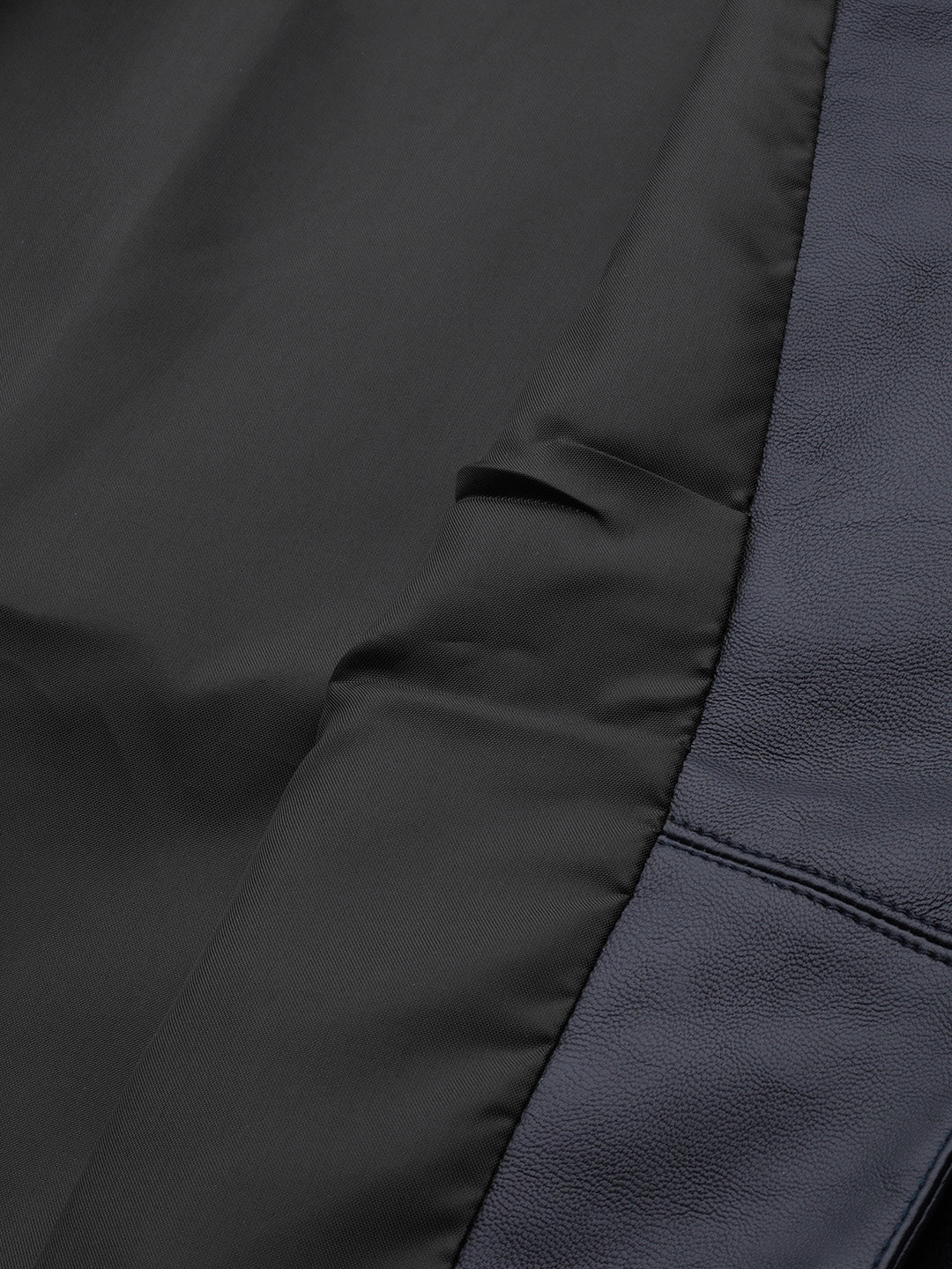 Women Navy Blue Solid Lightweight Leather Jacket | QAWACH