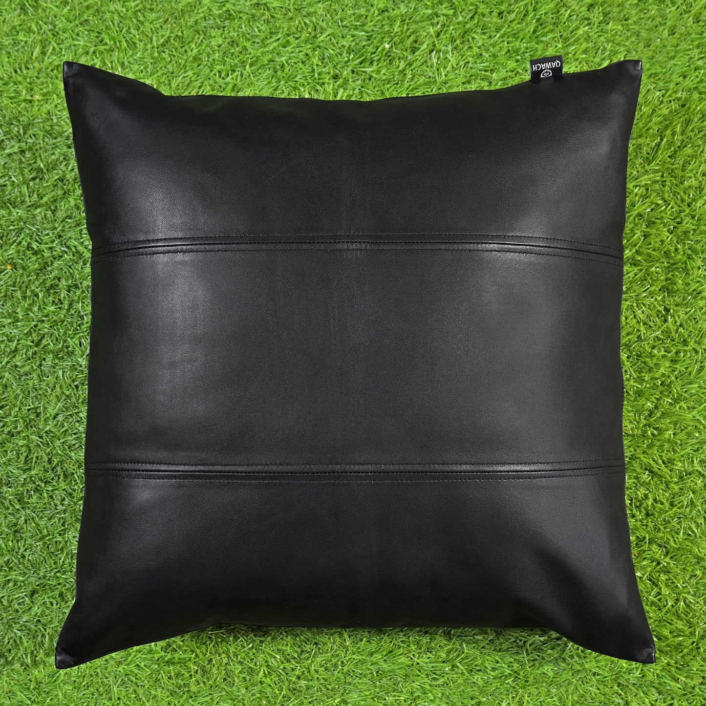 QAWACH Black Leather Pillow Cover