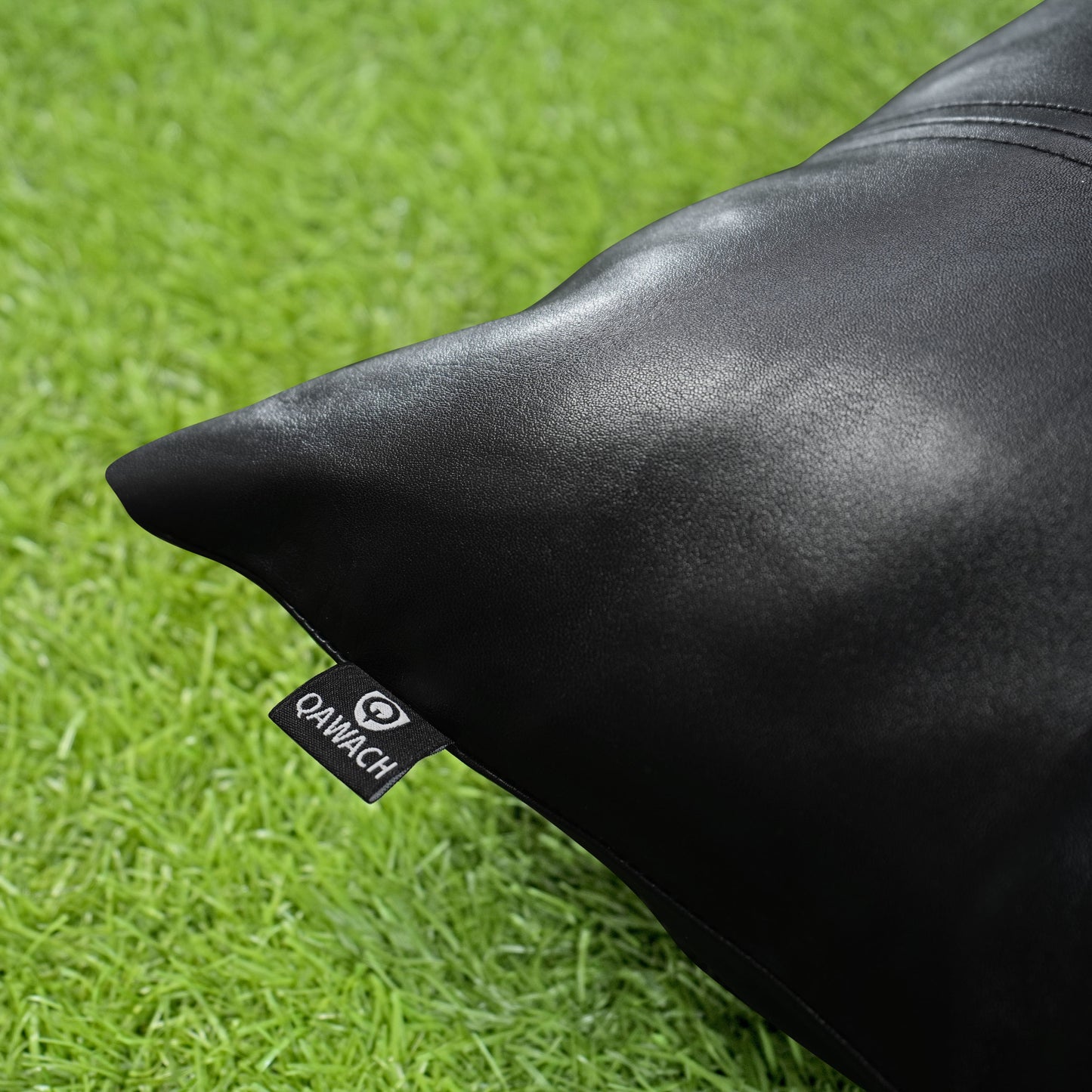 QAWACH Black Leather Pillow Cover