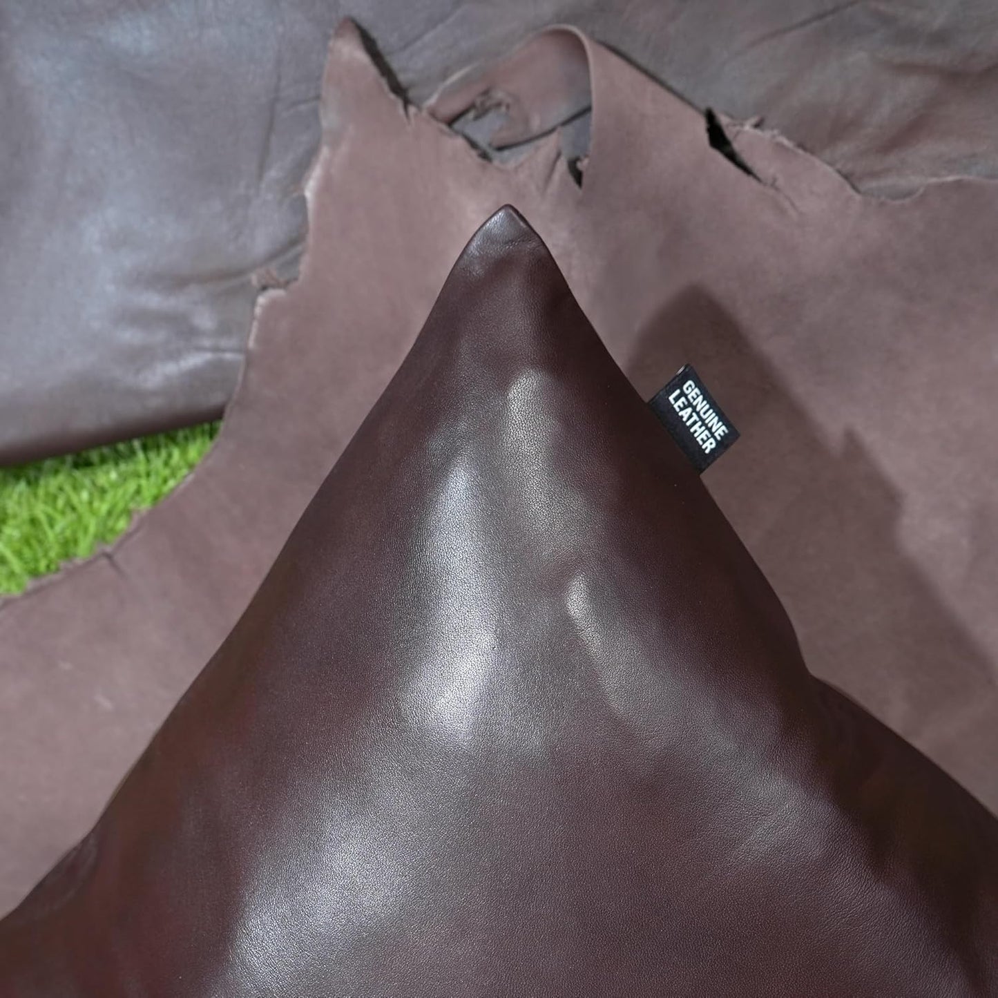 Dark Brown Leather Pillow Cover | QAWACH