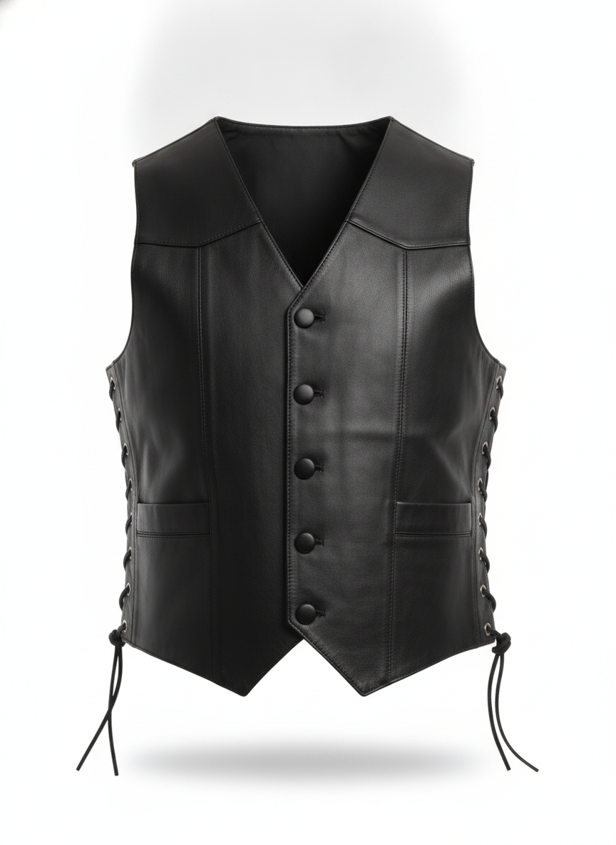 black-unique-leather-vest - ghost_front