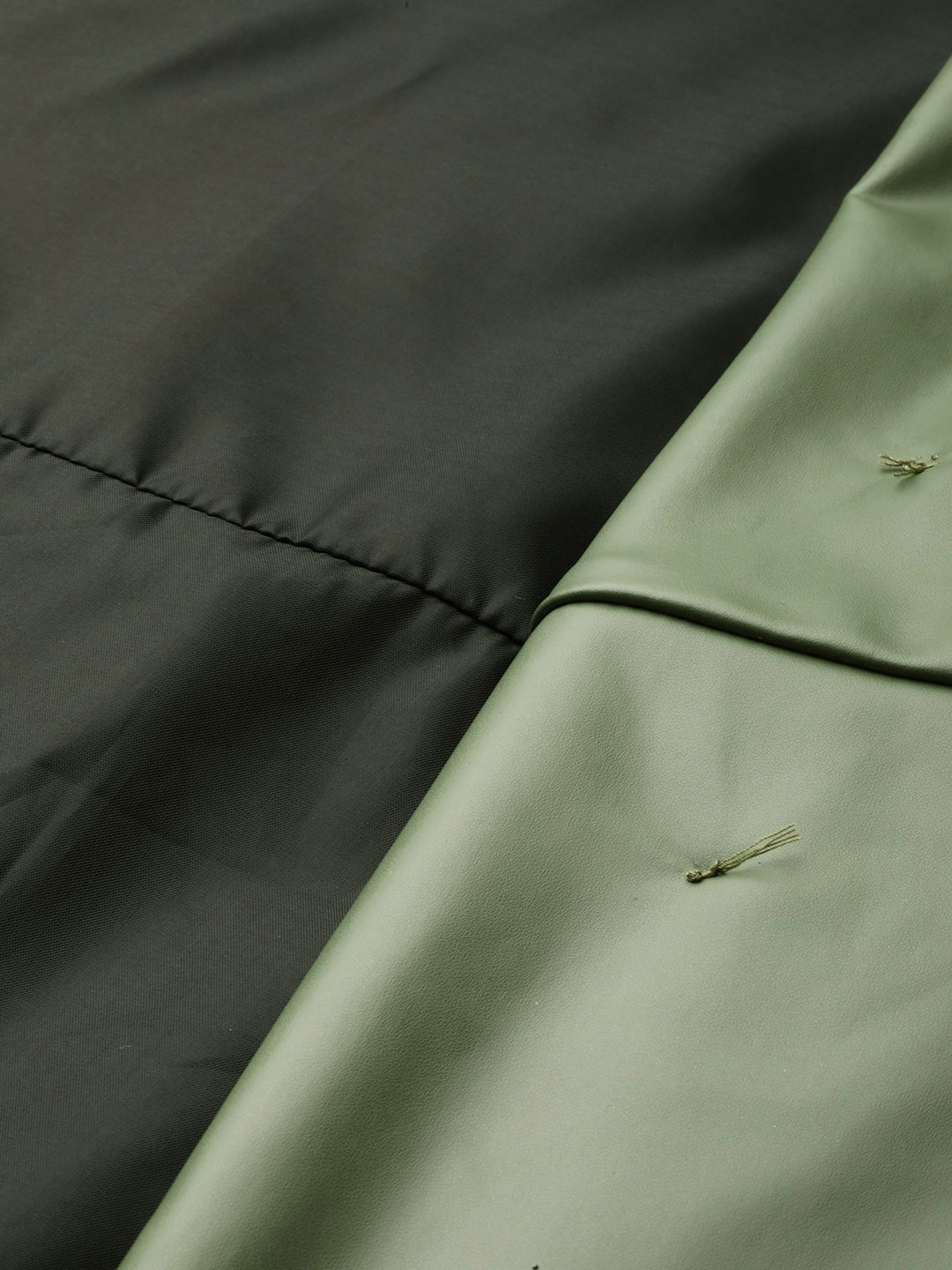 Olive Green Women Leather Overcoat | QAWACH