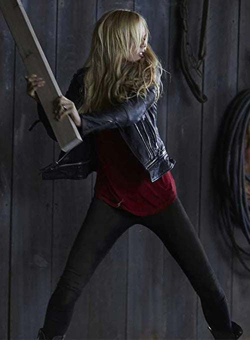 Laura Vandervoort Bitten Leather Jacket