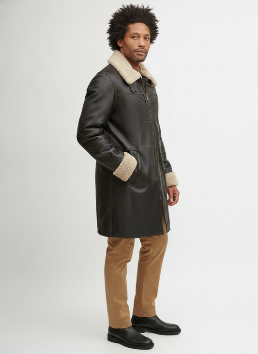 mens-classic-black-leather-fur-coat - vton_side