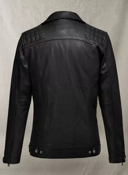 Ironwood Black Biker Leather Jacket Quilted Handmade Pure Leather Jacket For Men