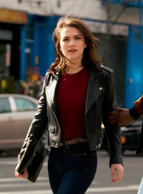 Violett Beane God Friended Me Leather Jacket
