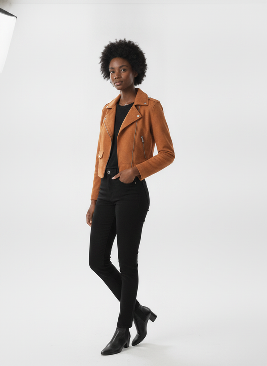 women-orange-camouflage-crop-biker-jacket - vton_side