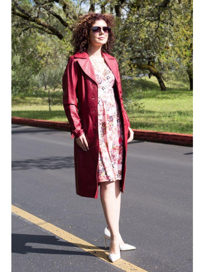 Buy Leather Tench Coat For Women's | QAWACH