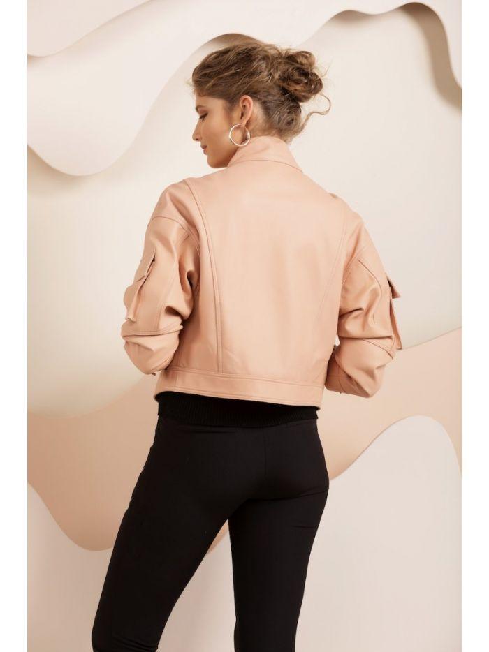 Women Leather Bomber Jacket # 1 - Qawach Leather