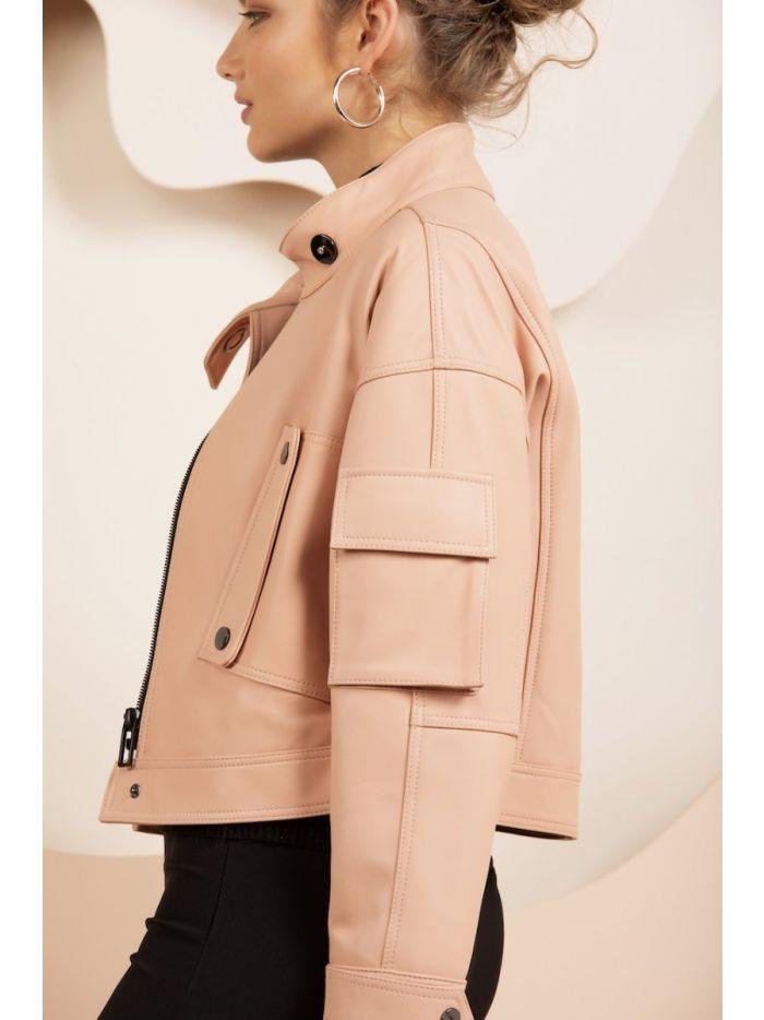 Women Leather Bomber Jacket # 1 - Qawach Leather