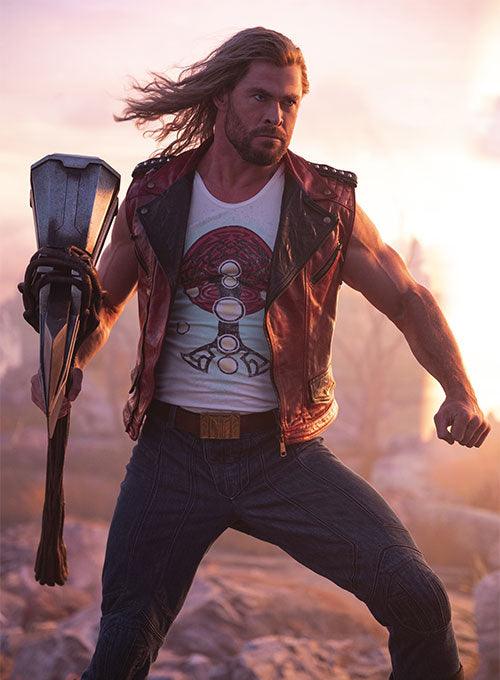 CHRIS HEMSWORTH THOR LOVE AND THUNDER LEATHER VEST - Qawach Leather