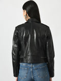 Lapel Collar Lightweight Leather Jacket | QAWACH