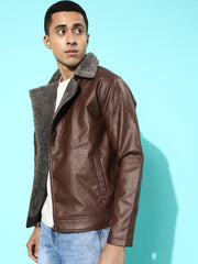 Men Brown Leather Jacket Online | QAWACH
