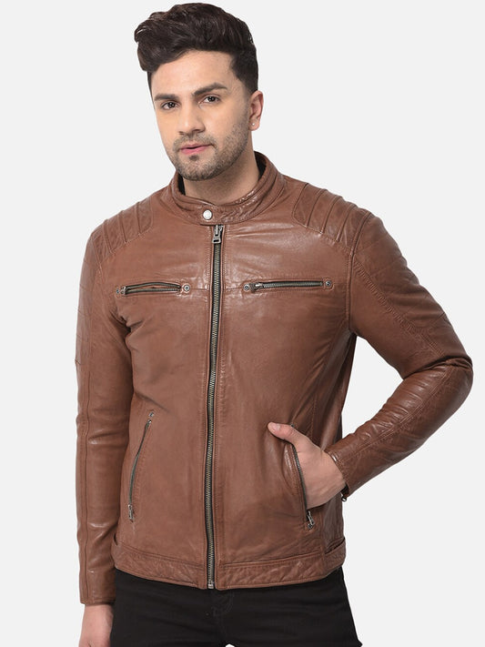 Men Genuine Leather Jacket | QAWACH