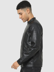 Men Genuine Leather Jacket Biker | QAWACH