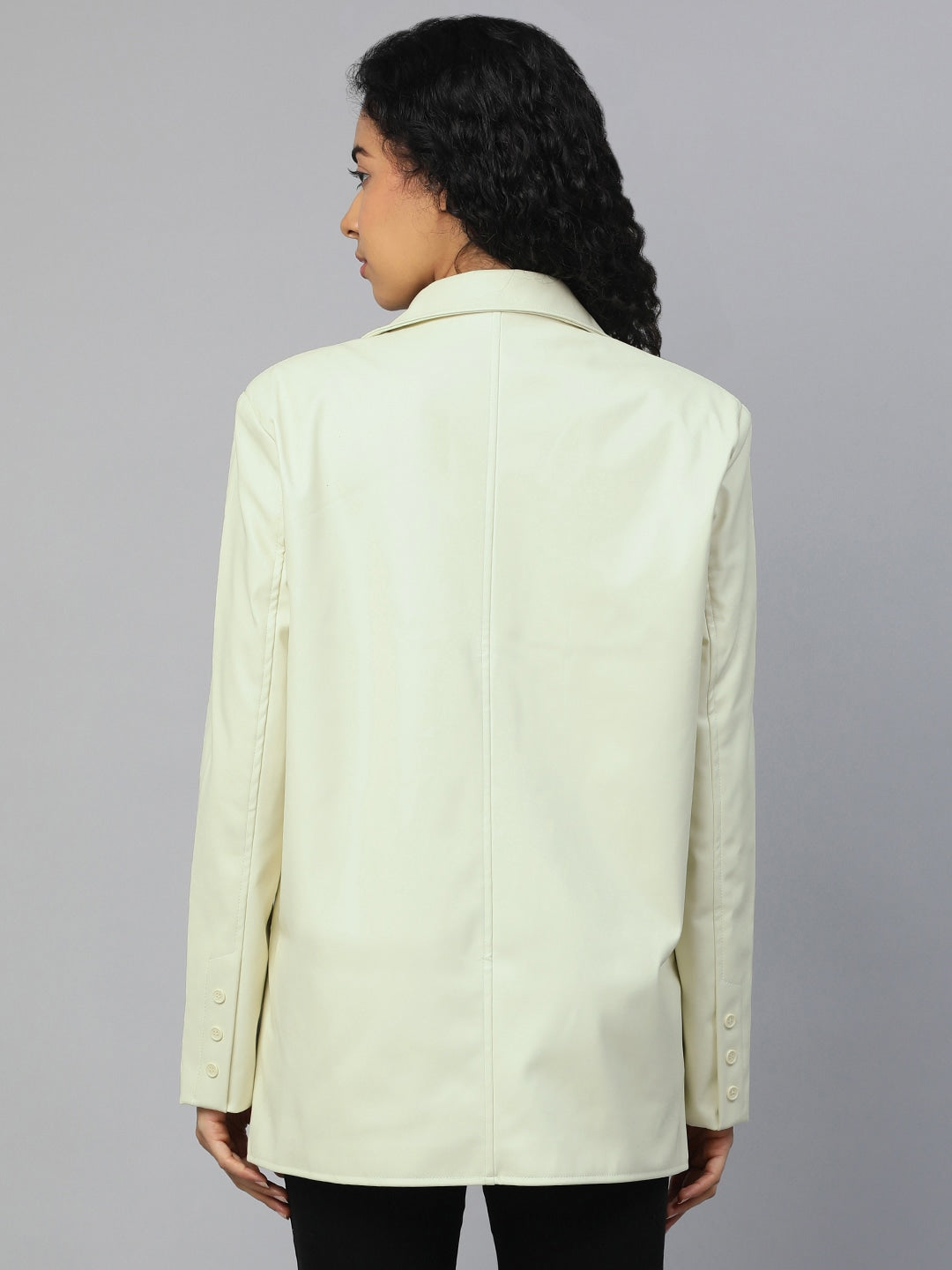 Genuine Leather Oversized Blazer For Women | QAWACH