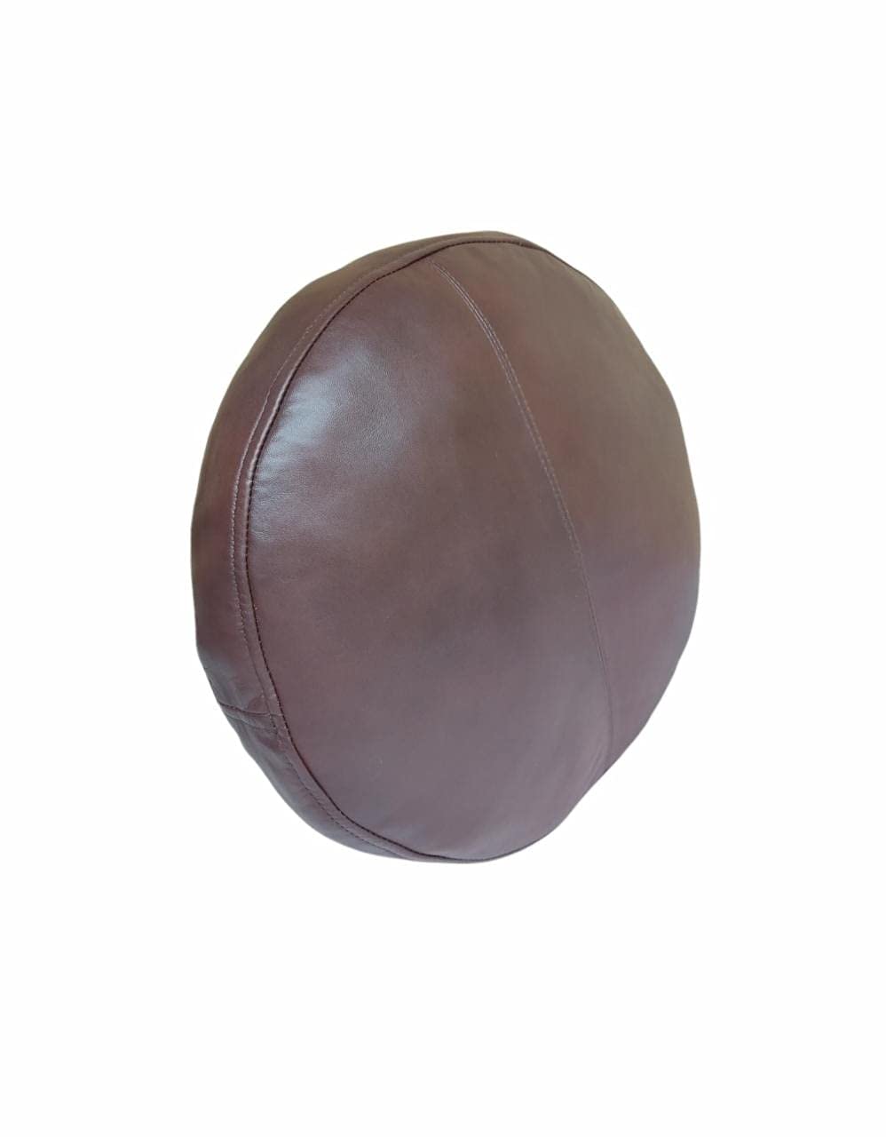 Round lambskin leather pillow cover