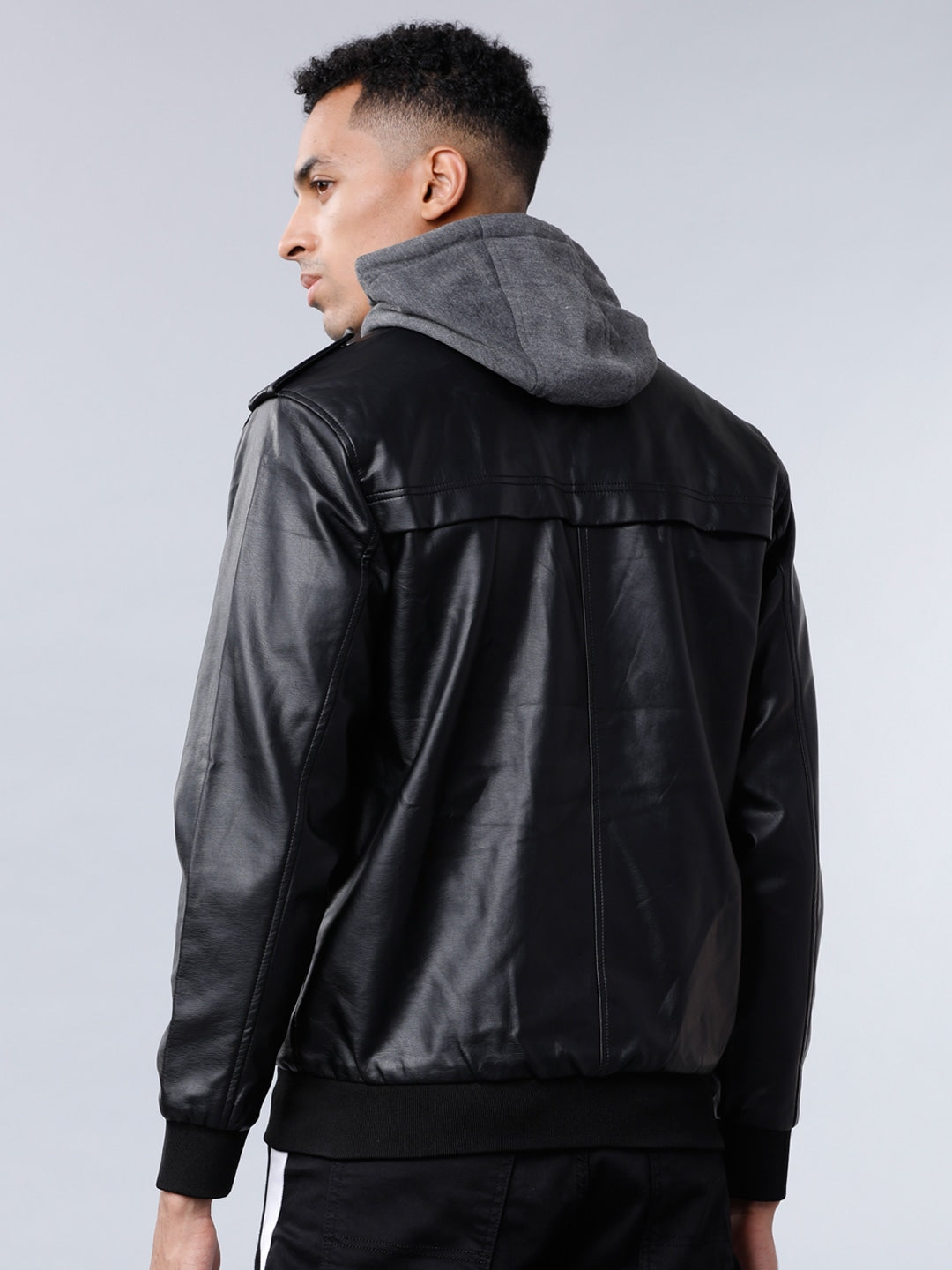 Shop Men Black Lightweight Biker Jacket | QAWACH