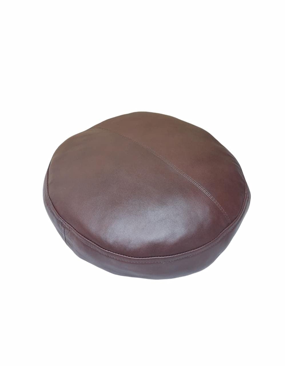 Round lambskin leather pillow cover
