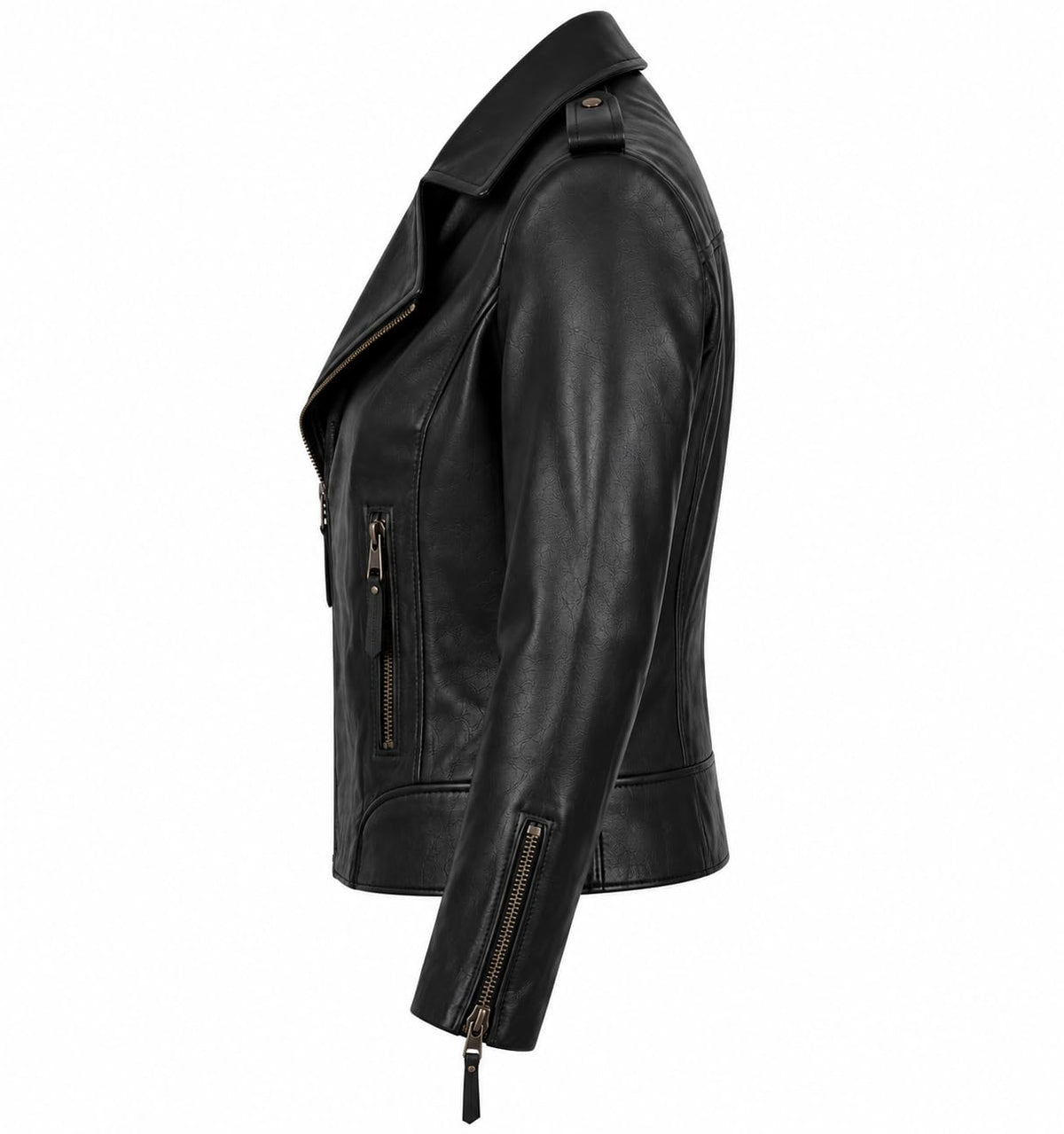Women's Jennifer leather motorcycle jacket in black