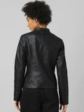 Buy Women Black Biker Jacket Online | QAWACH
