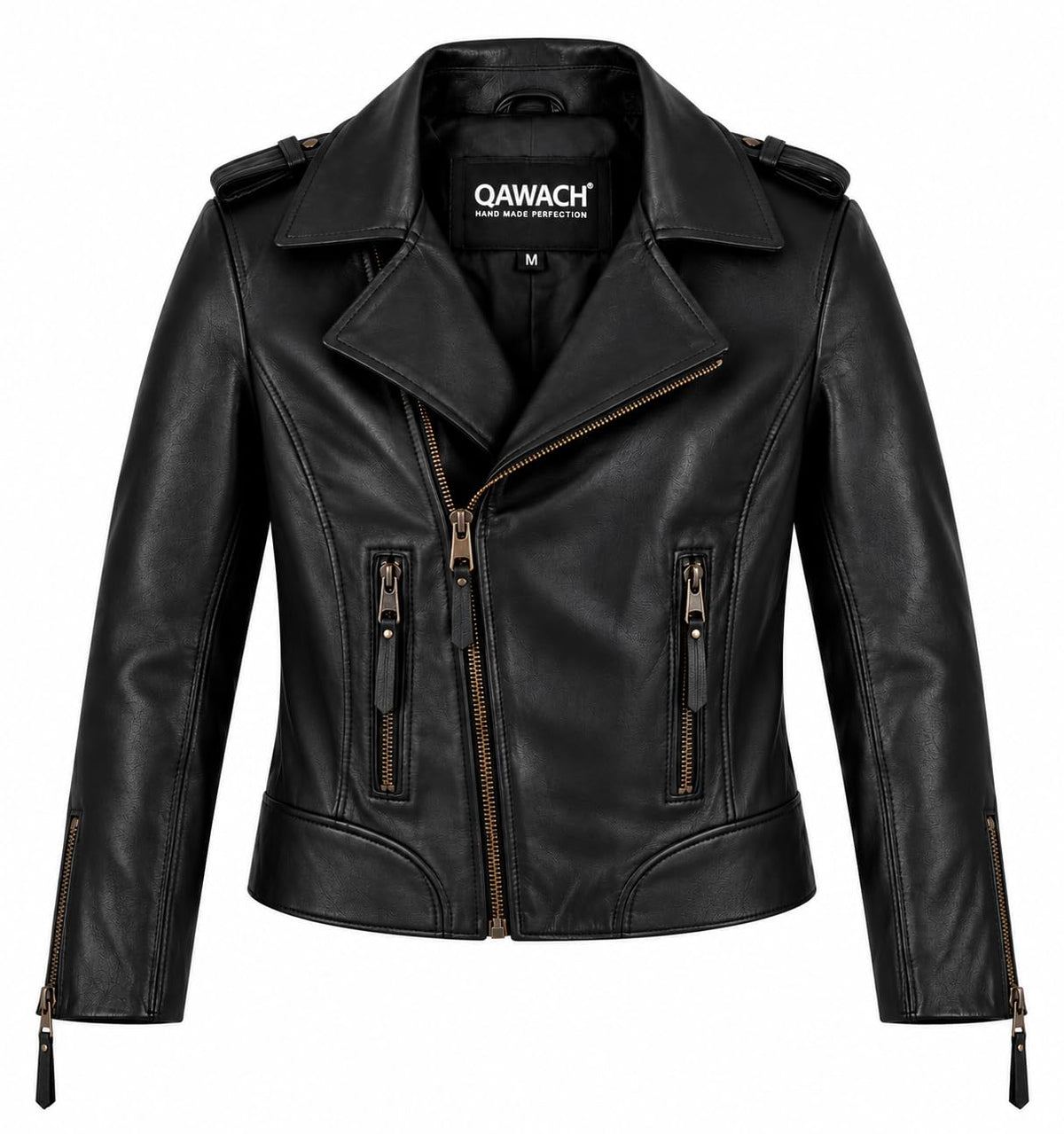 Women's Jennifer leather motorcycle jacket in black