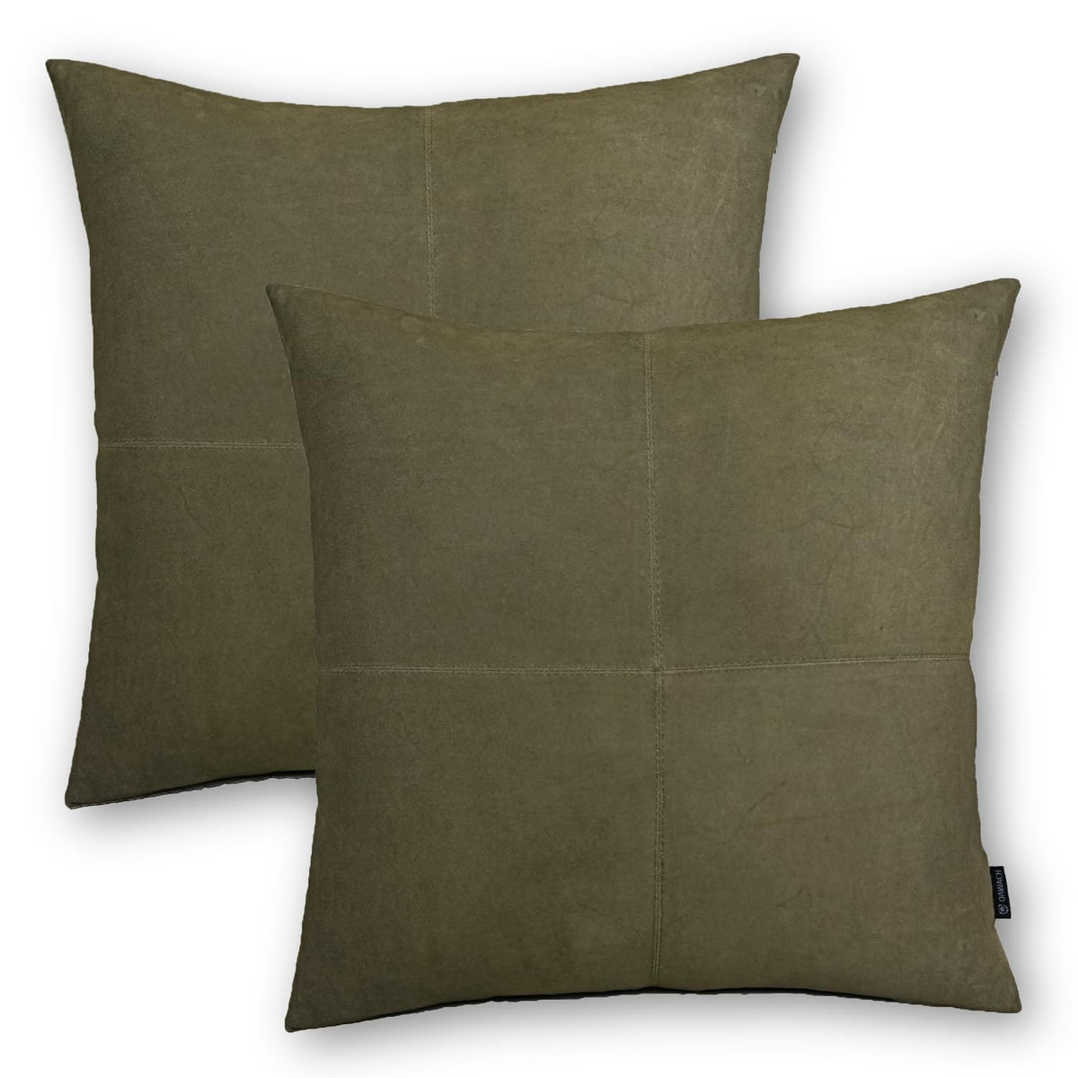 Lambskin leather and suede pillow cover