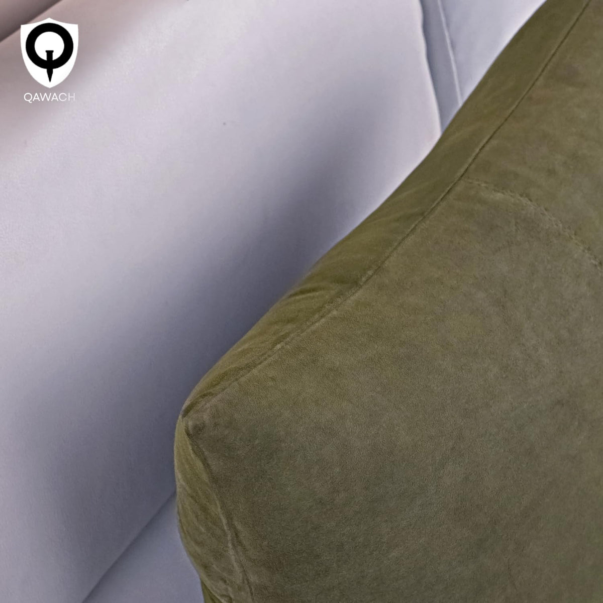 Lambskin leather and suede pillow cover