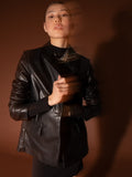 Women Black Genuine Leather Jacket | QAWACH