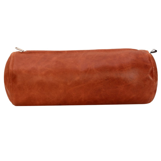 Cylindrical bolster leather pillow cover