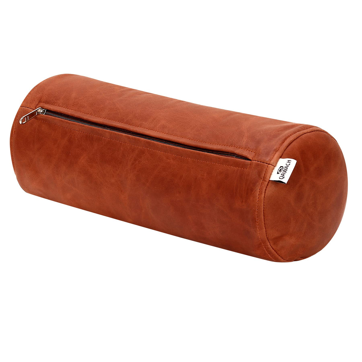 Cylindrical bolster leather pillow cover