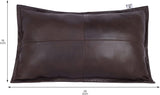 Qawach Brown Antique Box Genuine Leather Rectangle Pillow Cover