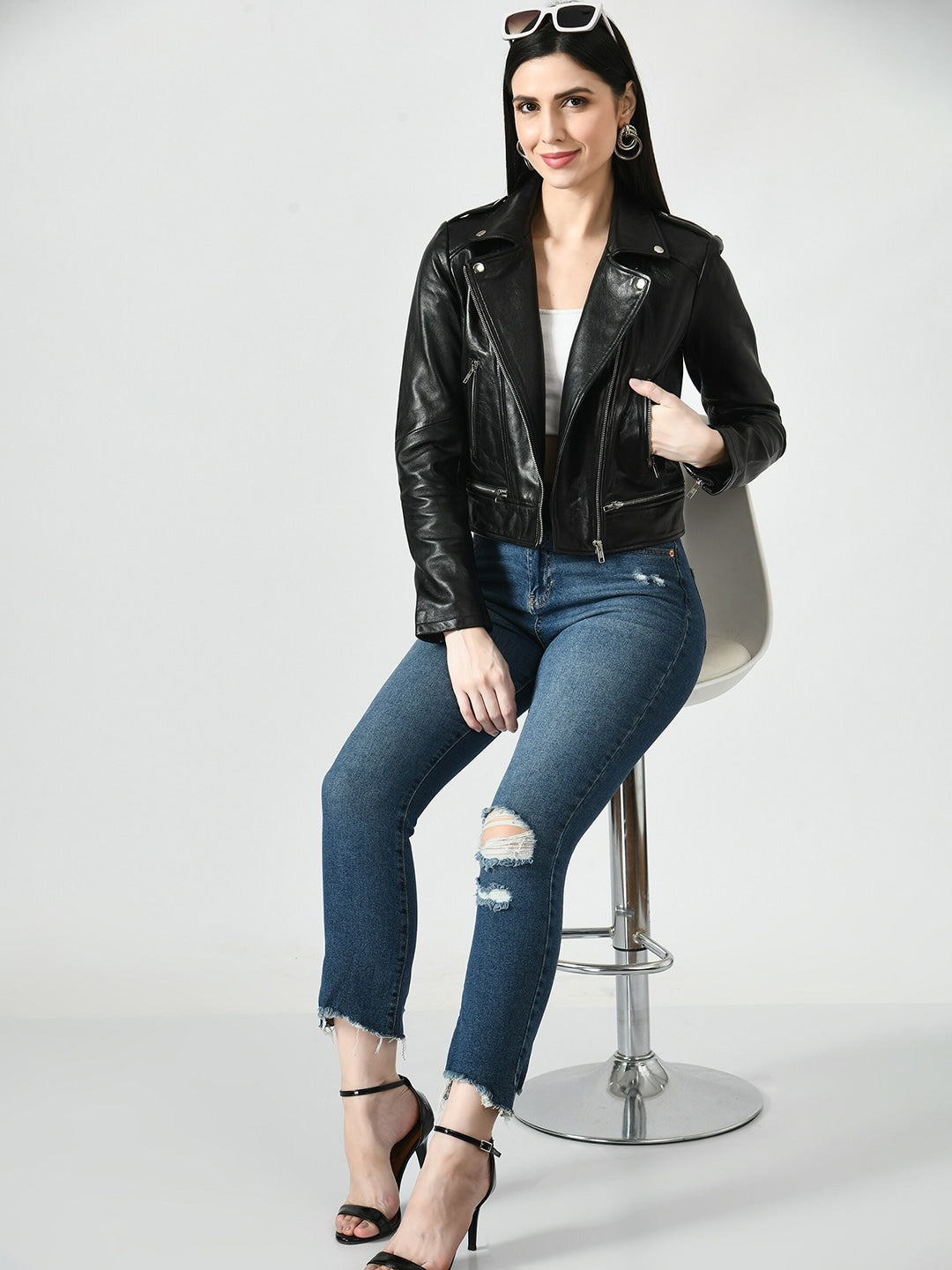 Lapel Collar Lightweight Leather Jacket | QAWACH
