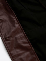 Genuine Leather Oversized Blazer | QAWACH