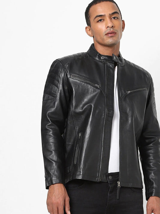 Men Leather Biker Jacket | QAWACH