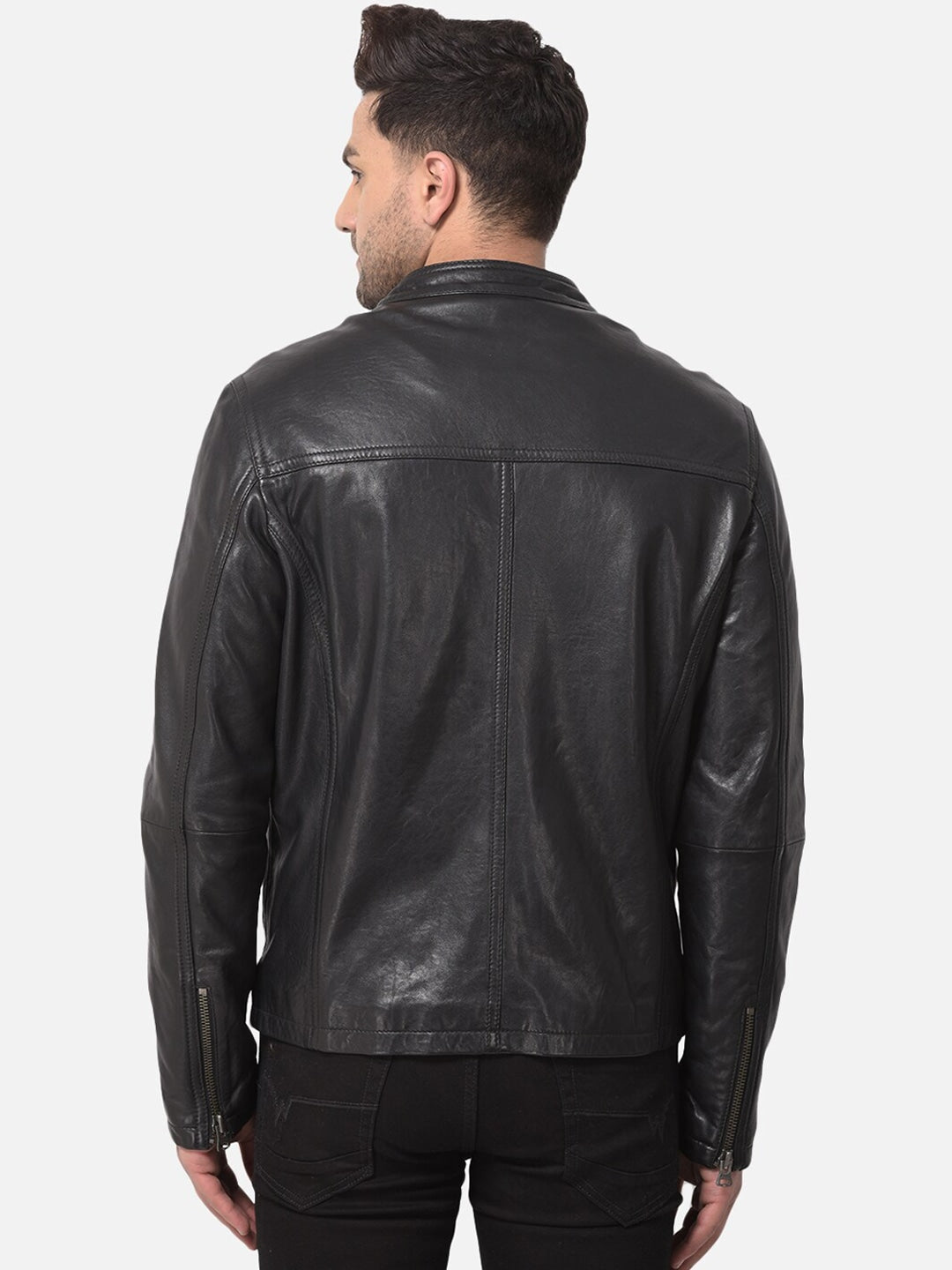 Shop Men Black Leather Jacket Online | QAWACH