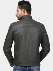 Men Leather Lightweight Biker Jacket | QAWACH