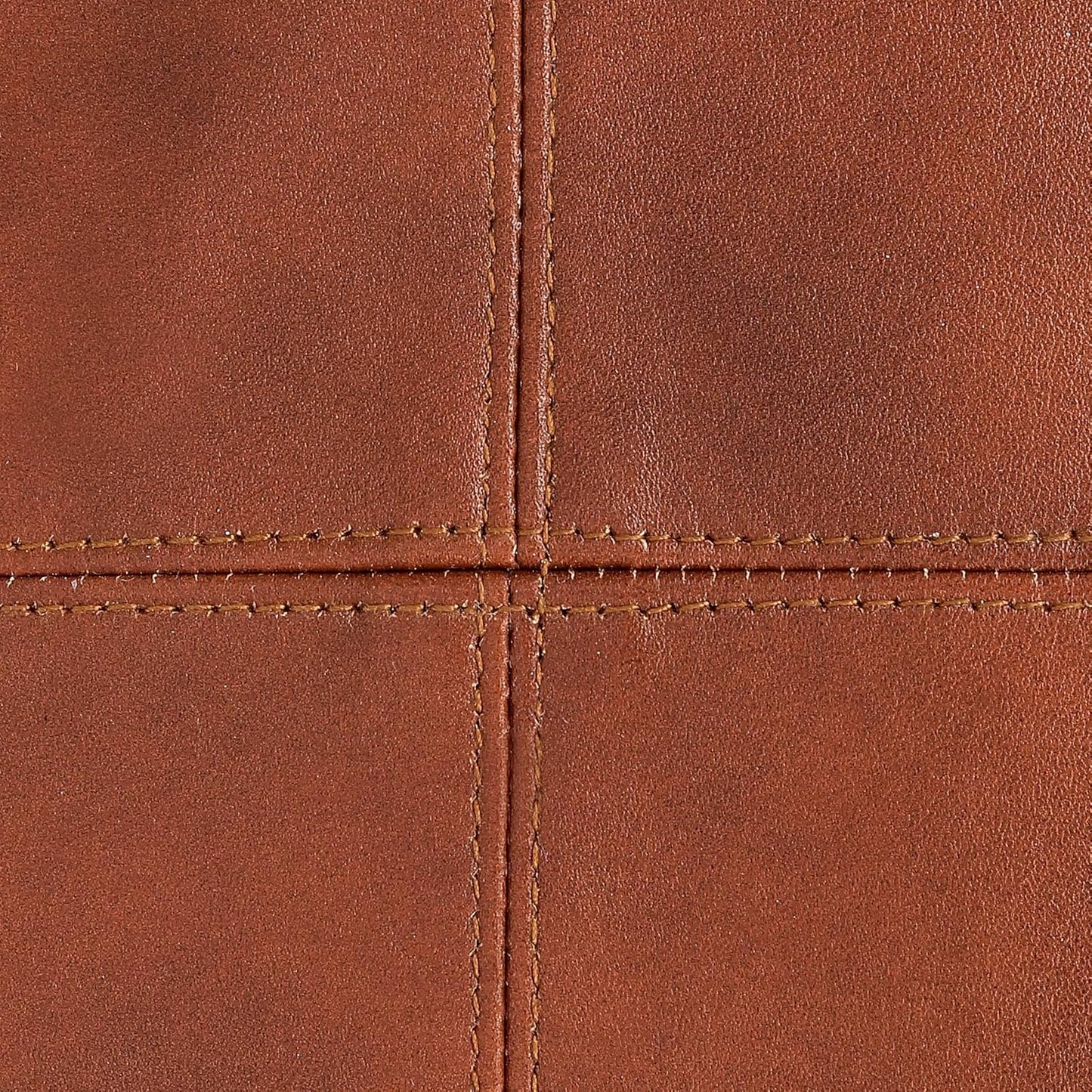 Qawach Classic Tan Antique Box Genuine Leather Rectangle Pillow Cover