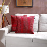 QAWACH Red Python Style Genuine Leather Pillow Cover