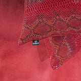 QAWACH Red Python Style Genuine Leather Pillow Cover