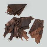 Qawach Real Lambskin Skin Hides LUXURY Leather AZO FREE LEATHER RUBBED BROWN Each Skin 6+sqf