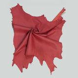 Qawach Real Lambskin Skin Hides Leather SOFT PREMIUM Burnt Red Each Skin 6+sqf