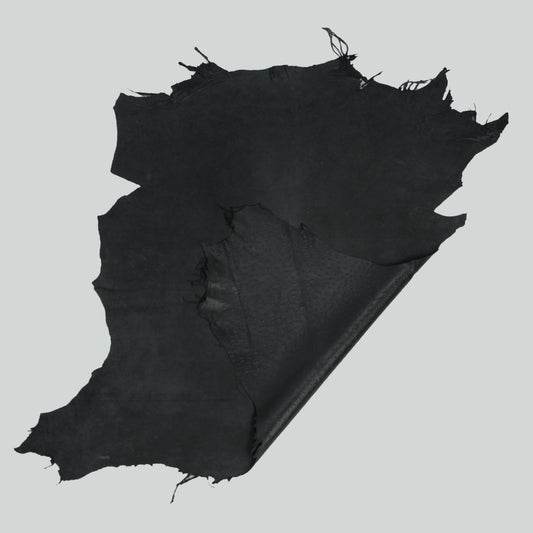 Qawach Real Lambskin Skins hides Leather SOFT PREMIUM Black Ostrich 6+sqf