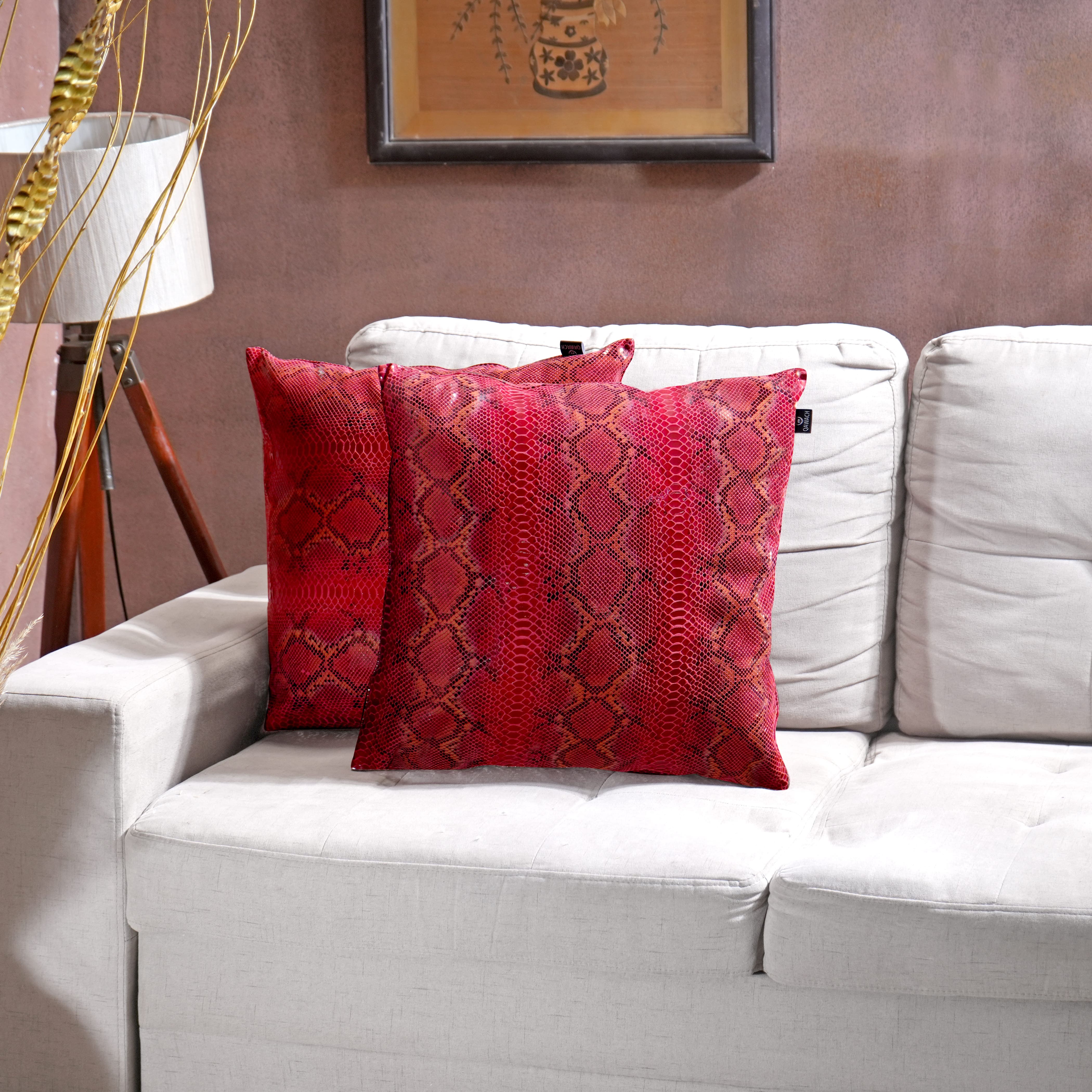 Buy Multi Color Leather Pillow Cover | QAWACH