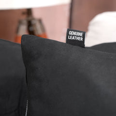 Shop Black Leather Pillow Cover | QAWACH