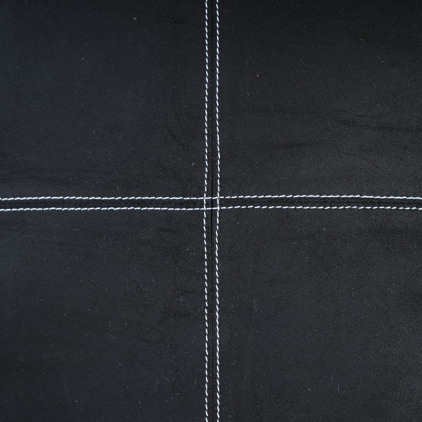 QAWACH Genuine Suede Black Leather Pillow Cover