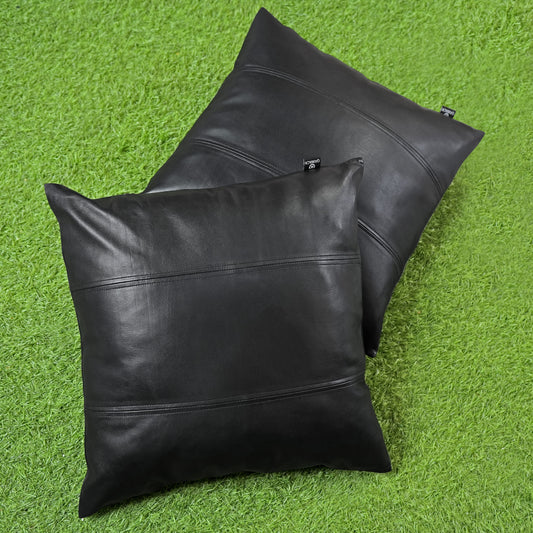 QAWACH Black Leather Pillow Cover