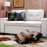 Black & Brown Pattern Leather Pillow Cover | QAWACH