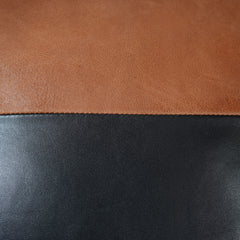 Brown & Black Leather Pillow Cover | QAWACH