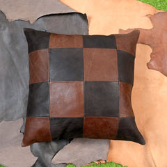 Shop Chess Box Patter Leather Pillow Cover | QAWACH